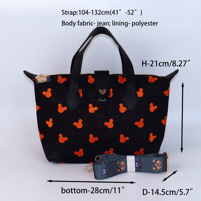 XL Spooky Denim Crossbody Purse (READY TO SHIP) NO EXCHANGES OR CANCELATIONS