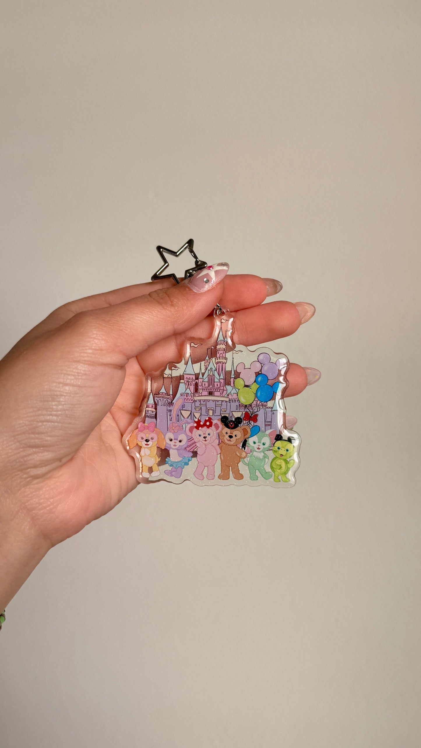 Meet At The Castle Acrylic Glitter Bag Charm (READY TO SHIP) NO EXCHANGES OR CANCELATIONS