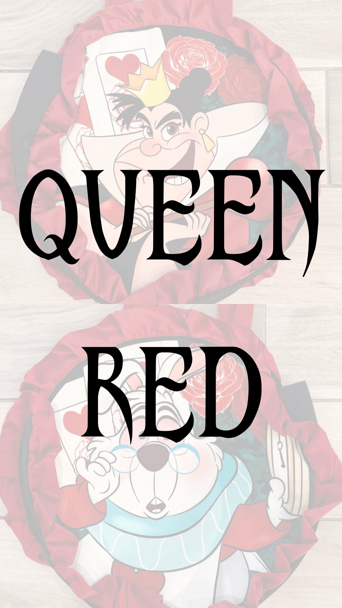 Queen Red/Rabbit Villain Tote Bag (READY TO SHIP)  NO EXCHANGES OR CANCELATIONS