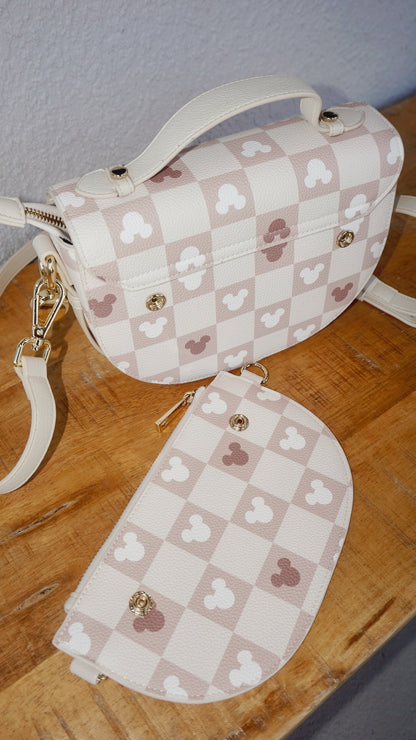 Nude Checkered Crossbody/Hand (READY TO SHIP)