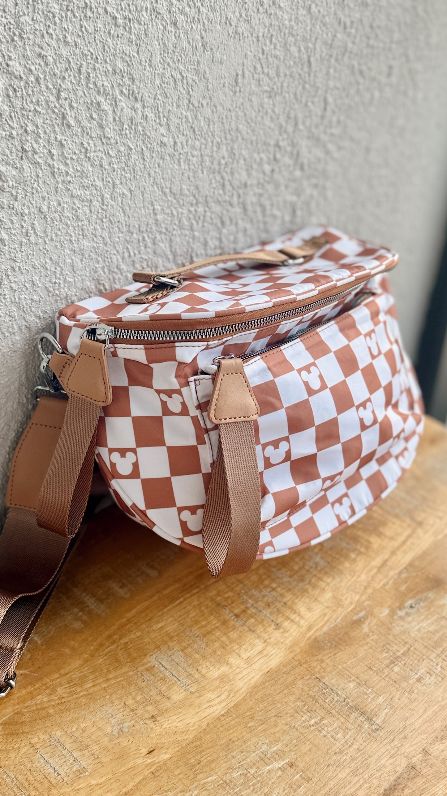 Brown Checkered XL Crossbody (READY TO SHIP) NO EXCHANGES OR CANCELATIONS