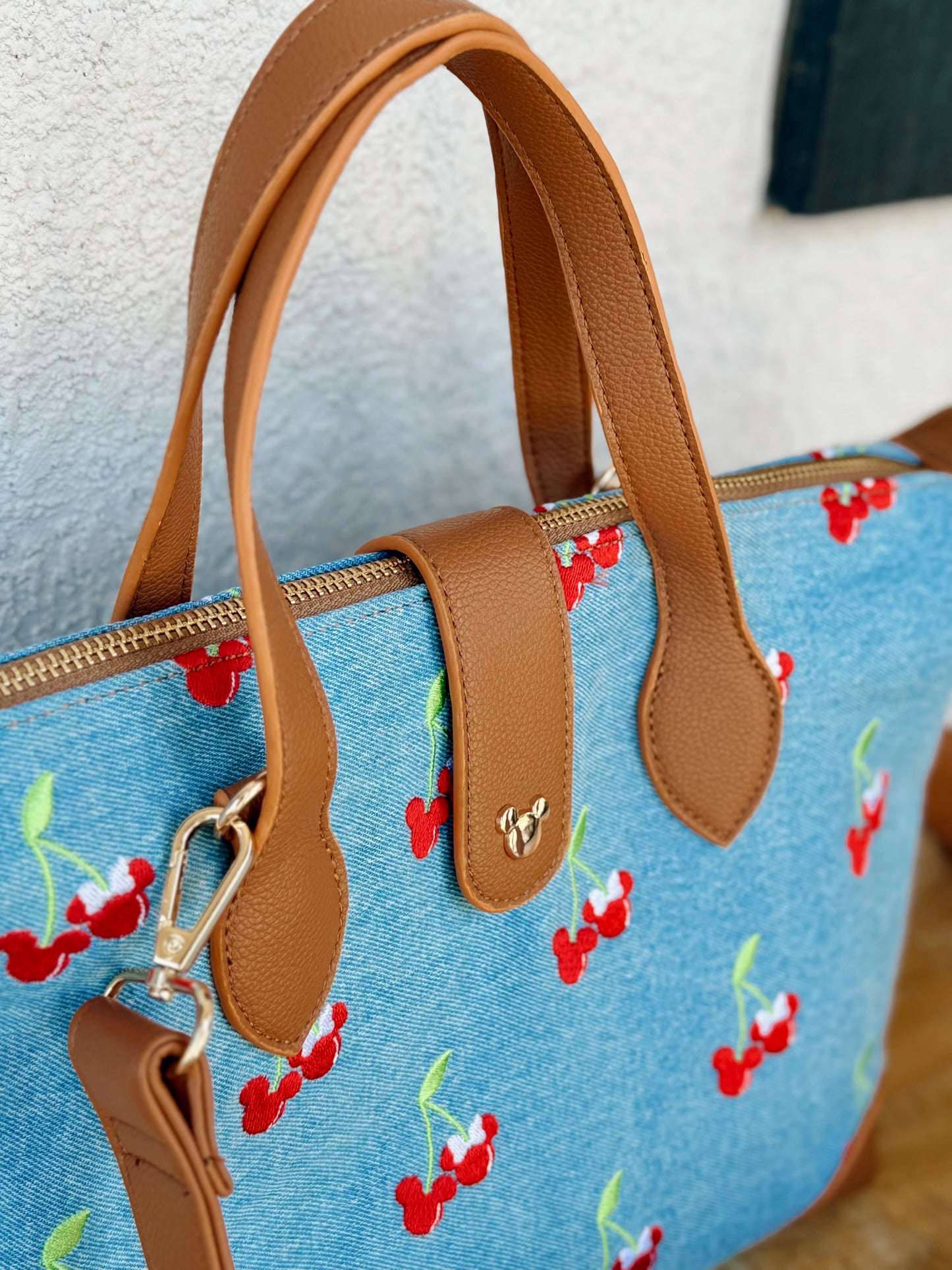 Cherry Lane Denim XL Crossbody (READY TO SHIP) NO EXCHANGES OR CANCELATIONS
