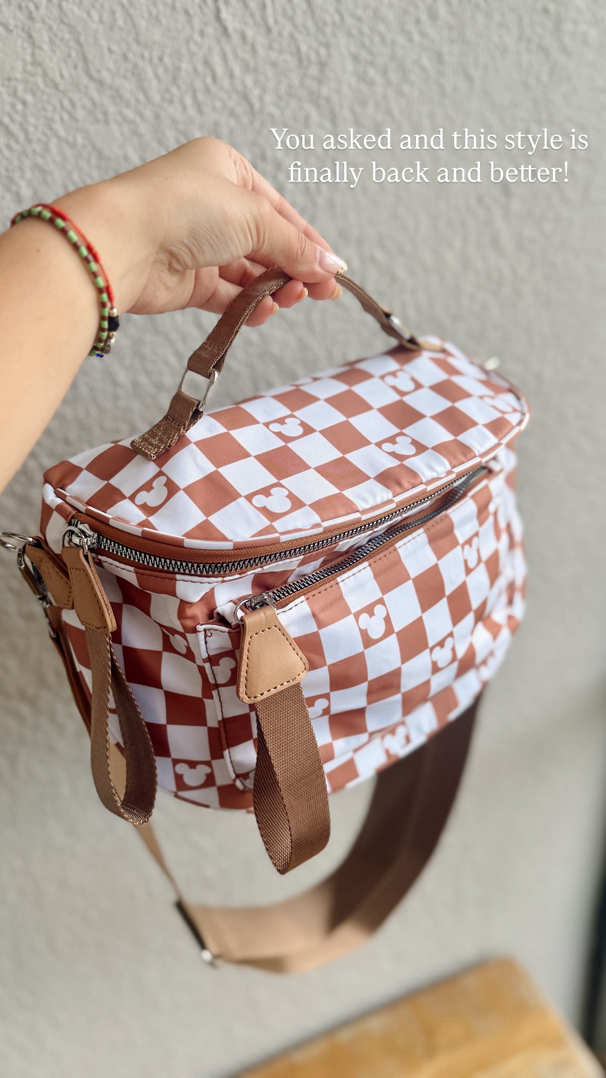 Brown Checkered XL Crossbody (READY TO SHIP) NO EXCHANGES OR CANCELATIONS