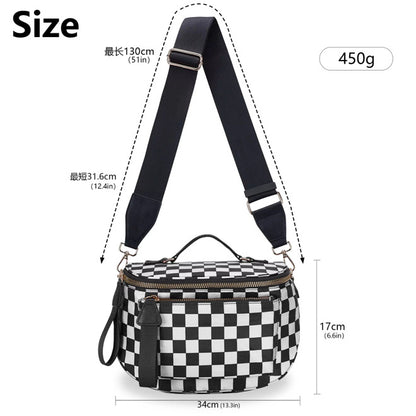 Brown Checkered XL Crossbody (READY TO SHIP) NO EXCHANGES OR CANCELATIONS