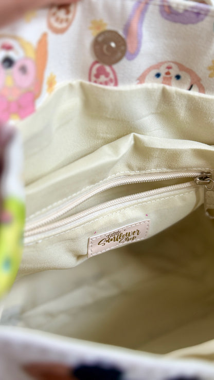 Bear & Friends Canvas Tote Purse (READY TO SHIP)  NO EXCHANGES OR CANCELATIONS
