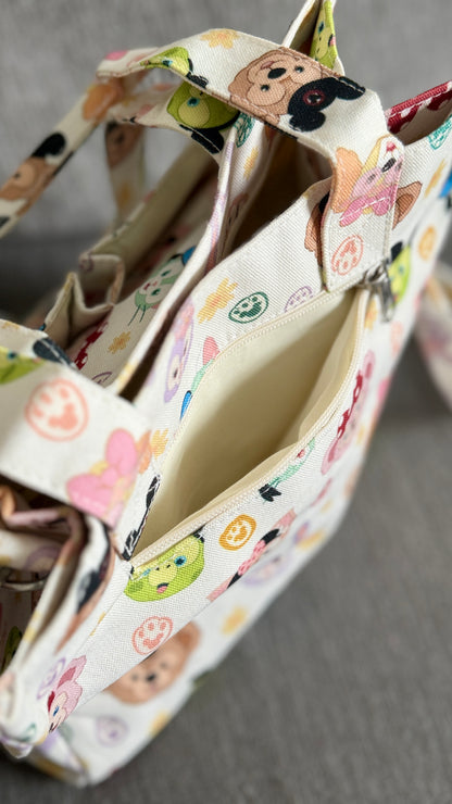 Bear & Friends Canvas Tote Purse (READY TO SHIP)  NO EXCHANGES OR CANCELATIONS